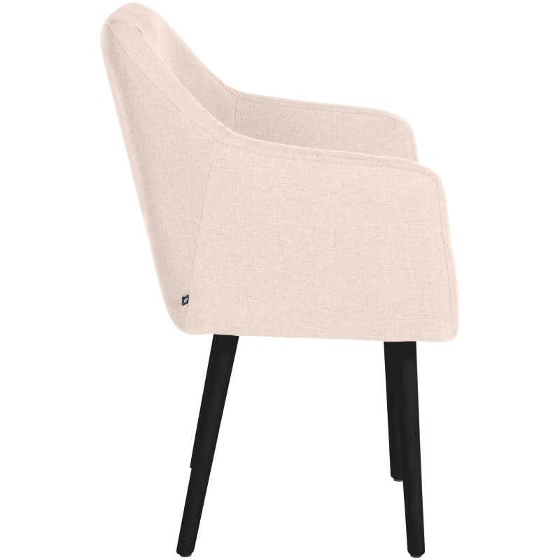 Silla de visita Utrecht en tela negra y beige