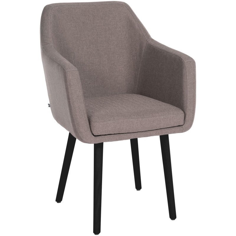 Silla de visita Utrecht en tela negra topo