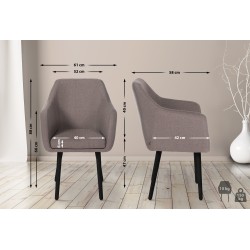 Silla de visita Utrecht en tela negra topo