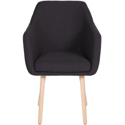 Silla de visita Utrecht en tejido natura negro