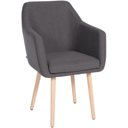 Silla de visita Utrecht en tejido natura gris oscuro