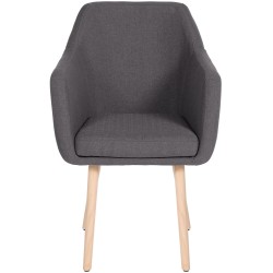 Silla de visita Utrecht en tejido natura gris oscuro