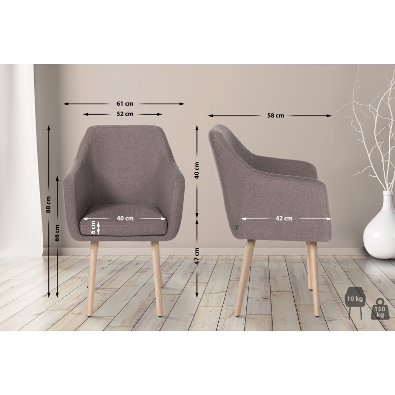 Silla de visita Utrecht en tejido natura color topo