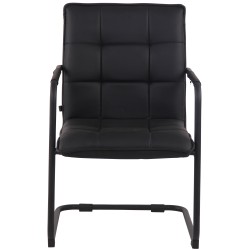 Silla de visita Gandia, polipiel negra