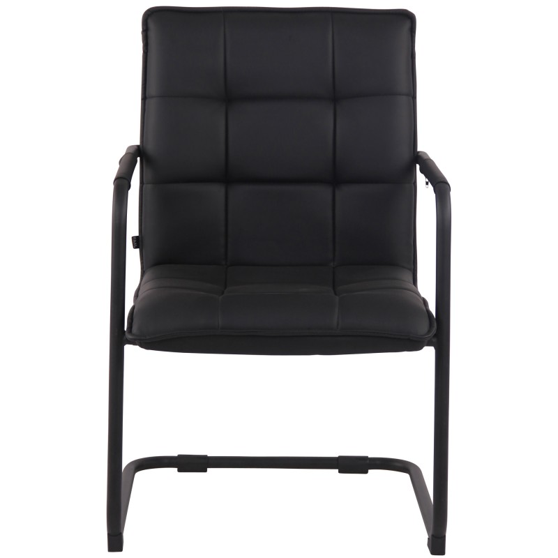 Silla de visita Gandia, polipiel negra