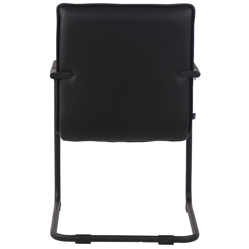 Silla de visita Gandia, polipiel negra