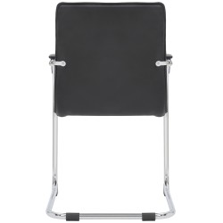 Silla de visita Tira en piel sintética negra