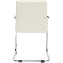 Silla de visita Tira en piel sintética blanca