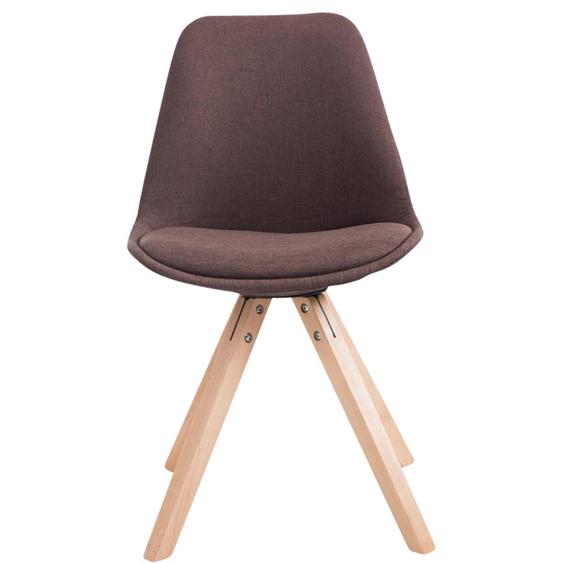 Juego de 4 sillas de visita Toulouse en tejido Square Natura marrón