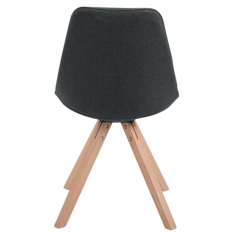 Juego de 4 sillas de visita Toulouse en tejido Square Natura gris oscuro