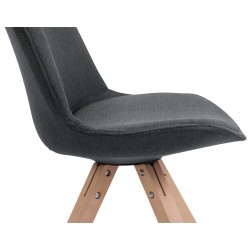 Juego de 4 sillas de visita Toulouse en tejido Square Natura gris oscuro