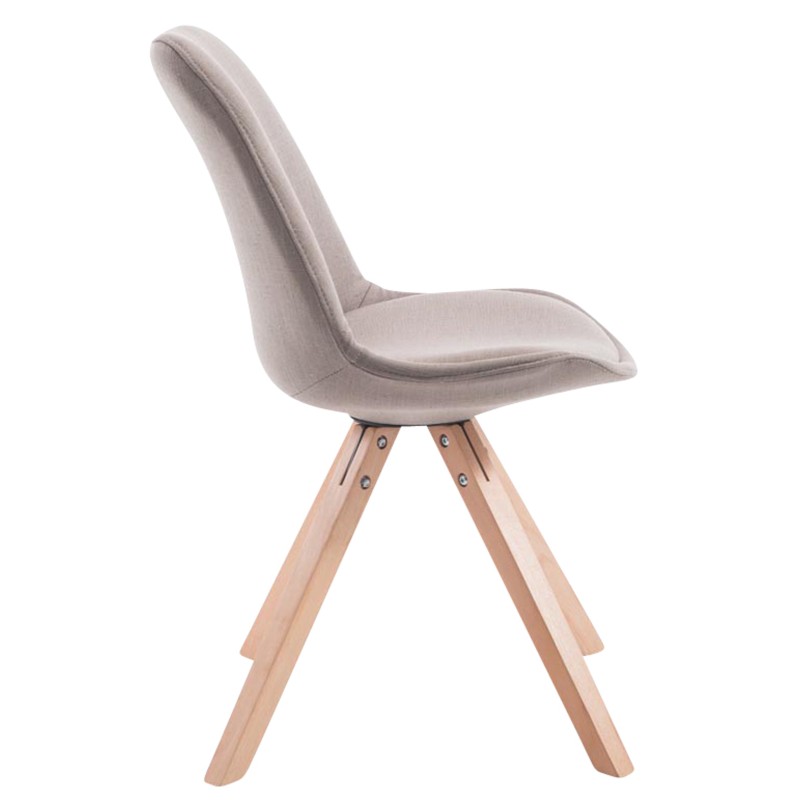 Juego de 4 sillas de visita Toulouse en tejido Square Natura color topo