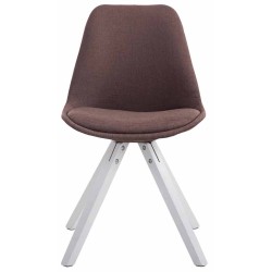 Juego de 4 sillas de visita Toulouse en tejido Square blanco y marrón