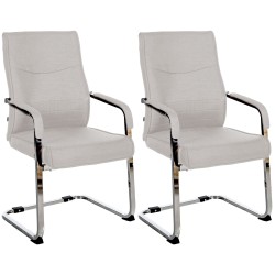 Juego de 2 sillas de visita Hobart en tela gris