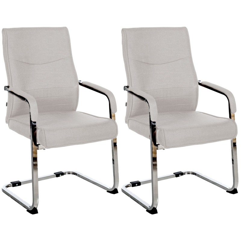 Juego de 2 sillas de visita Hobart en tela gris