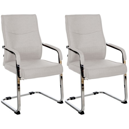 Juego de 2 sillas de visita Hobart en tela gris