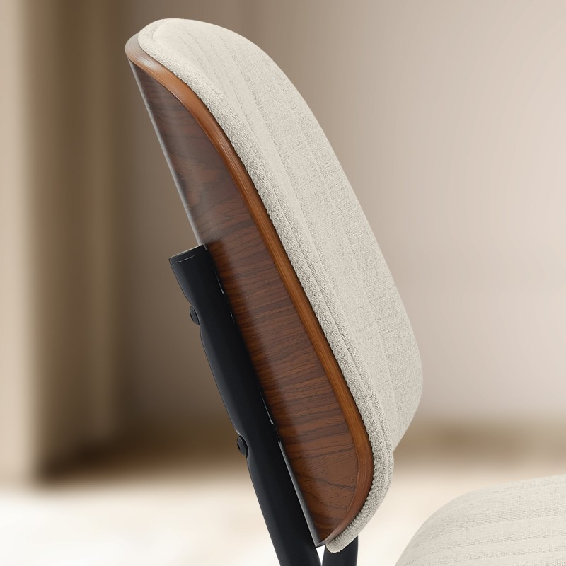 Silla de visita Tiffin en tela nogal/crema