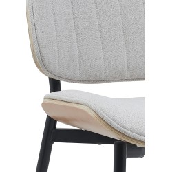 Silla de visita Tiffin en tela natural/crema