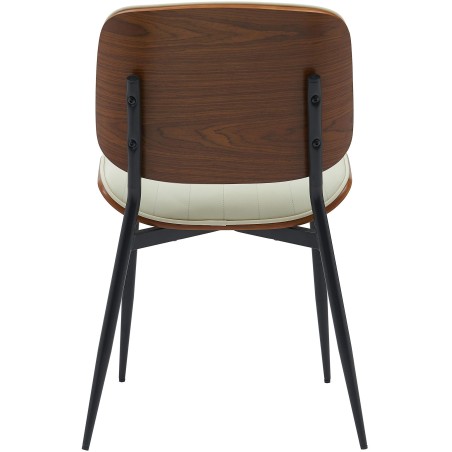 Silla de visitas Tiffin en piel sintética color nogal/crema