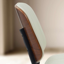 Silla de visitas Tiffin en piel sintética color nogal/crema