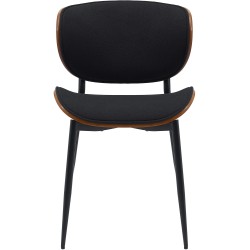 Silla de visita Enid en nogal/tela negra