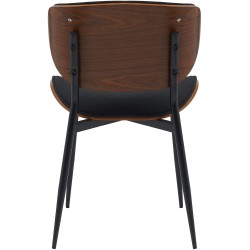 Silla de visita Enid en nogal/tela negra