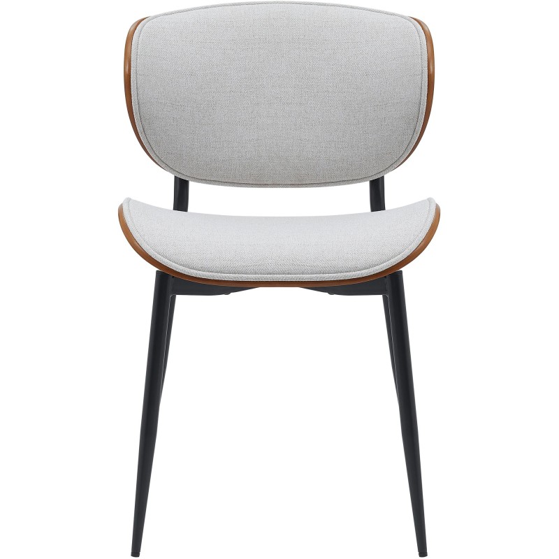 Silla de visita Enid en tela nogal/crema