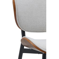 Silla de visita Enid en tela nogal/crema