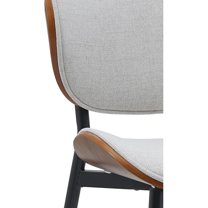Silla de visita Enid en tela nogal/crema