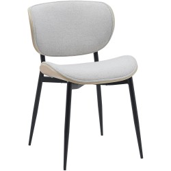 Silla de visita Enid en tejido natural/crema