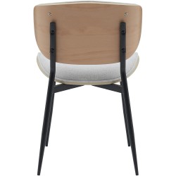 Silla de visita Enid en tejido natural/crema