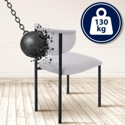 Silla de visita Gambell en terciopelo gris