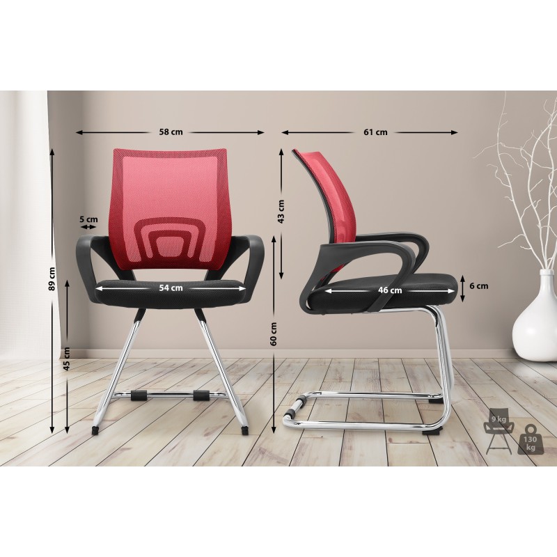 Silla de visita roja Eureka