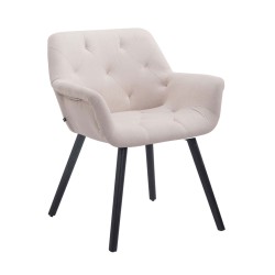 Silla de visita Cassidy en tela negra y beige
