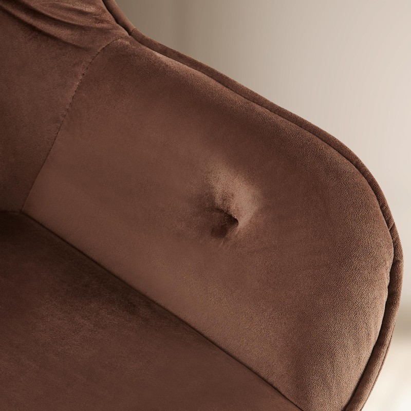 Silla de visita Cassis de terciopelo marrón