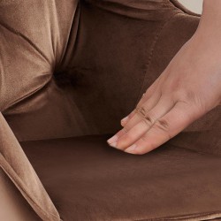 Silla de visita Cassis de terciopelo marrón