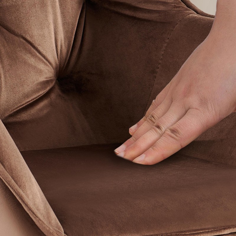 Silla de visita Cassis de terciopelo marrón