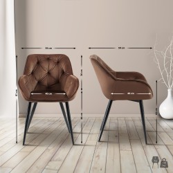 Silla de visita Cassis de terciopelo marrón