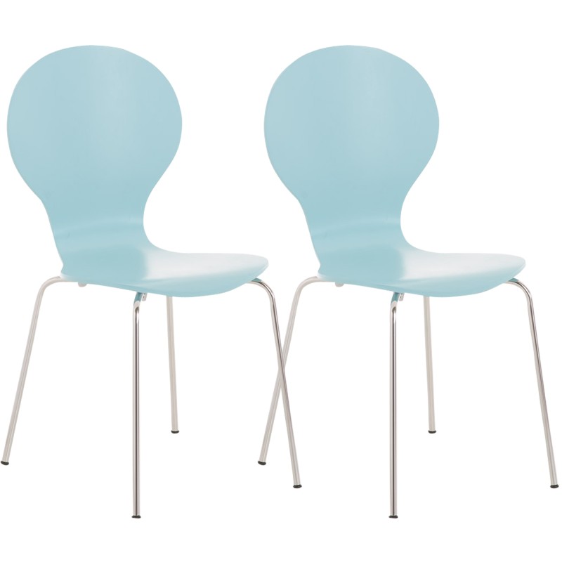 Juego de 2 sillas de visita Diego en azul claro
