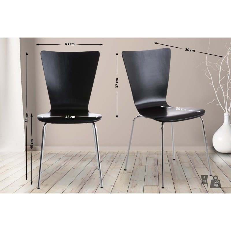 Silla de visita negra Aaron