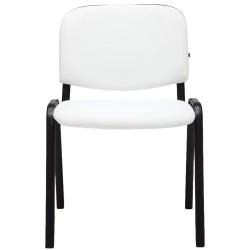 Silla de visita Ken en piel sintética blanca