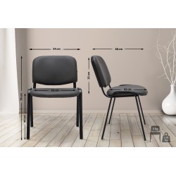 Silla de visita Ken en piel sintética gris