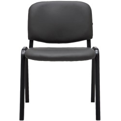 Silla de visita Ken en piel sintética gris