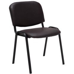 Silla de visita Ken en piel sintética marrón