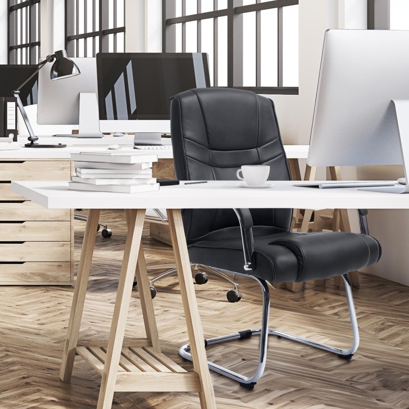 Silla de visita negra Attila