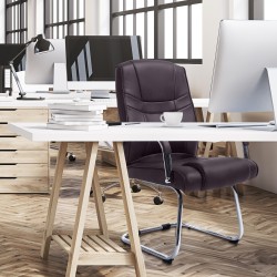 Silla de visita marrón Attila