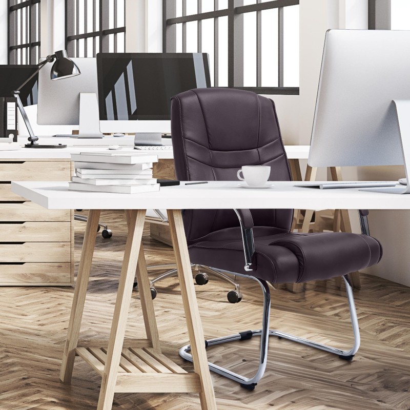 Silla de visita marrón Attila