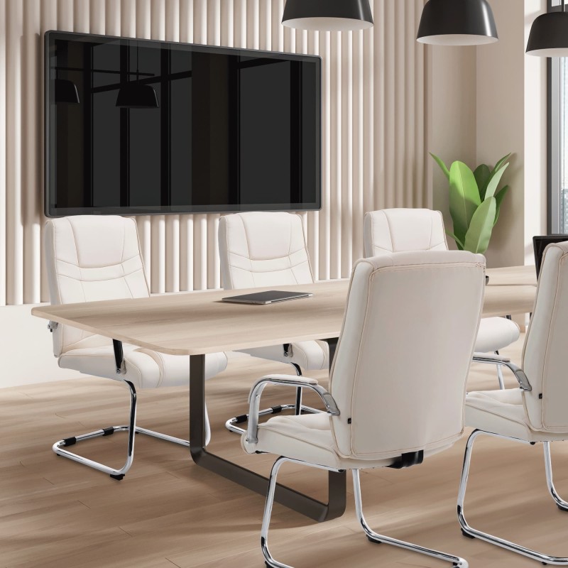 Silla de visita Attila color crema