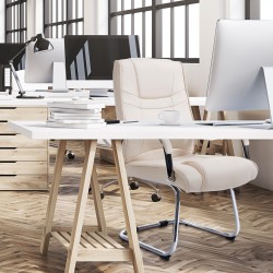 Silla de visita Attila color crema