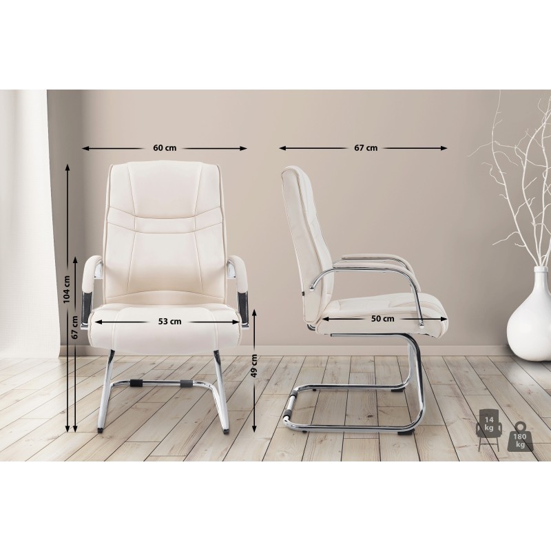 Silla de visita Attila color crema